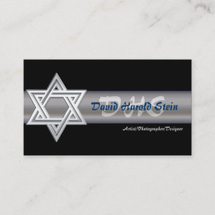 Silver Star van David Jewish Visitekaartjes