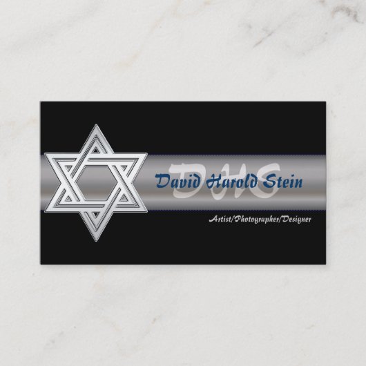 Silver Star van David Jewish Visitekaartjes (Voorkant)