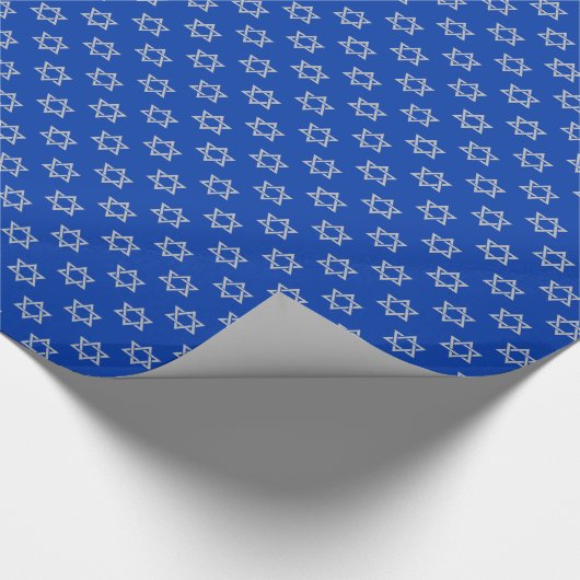 Silver Star van David op Blue Cadeaupapier (Hoek)