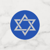 Silver Star van David op Blue Confetti (Kleine voorkant)