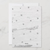 Silver Star White Wood | Minimalistisch nieuwjaar Feestdagenkaart (Achterkant)