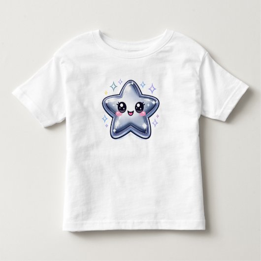 Silver Star Y2K Sparkle Kids Shirt (Voorkant)