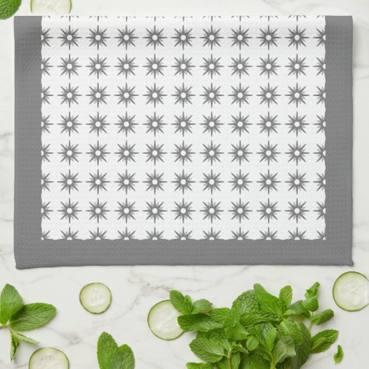 Silver Starburst Pattern uit de middelbare eeuw Theedoek (Gevouwen)