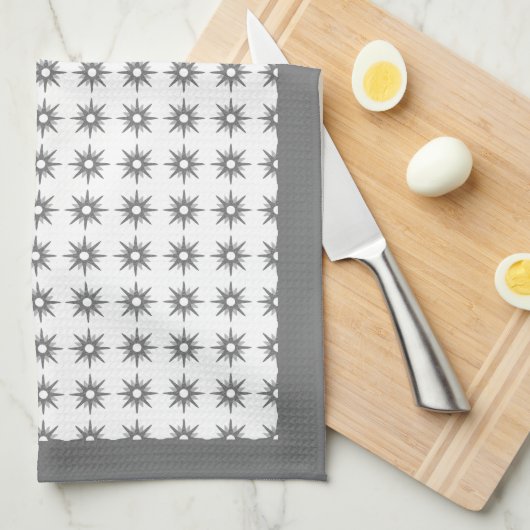 Silver Starburst Pattern uit de middelbare eeuw Theedoek (Quarter Fold)