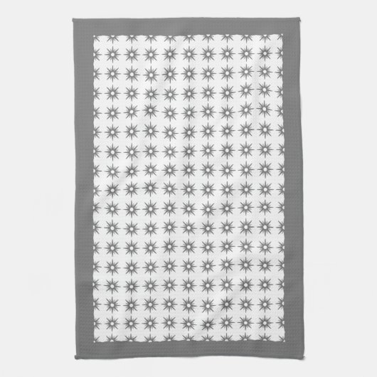 Silver Starburst Pattern uit de middelbare eeuw Theedoek (Verticaal)