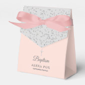Silver Stardust Baptism Christening Blush Pink Bedankdoosjes (Voorkant Zijde)