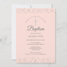 Silver Stardust Baptism Christening Blush Pink