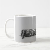 Silver Stardust Brush Stroke, Monogram/naam, grijs Koffiemok (Links)