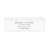 Silver Stardust Confetti Address Label (Voorkant)