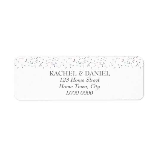 Silver Stardust Confetti Address Label (Voorkant)
