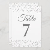 Silver Stardust Confetti Tafelnummer (Voorkant / Achterkant)