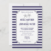 Silver Starfish Couple Nautical Wedding Invitation Kaart (Voorkant)