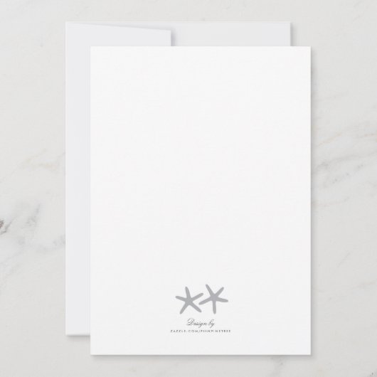 Silver Starfish Couple Nautical Wedding Invitation Kaart (Achterkant)