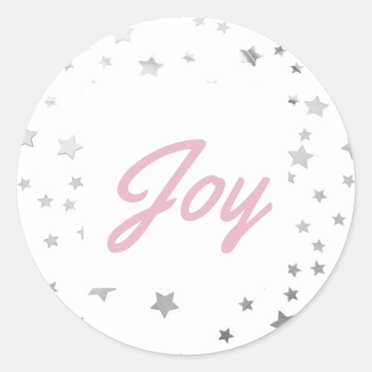 Silver Starry Joy Kerstvakantie Ronde Sticker (Voorkant)