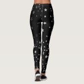 Silver Stars Black Leggings Witch Halloween (Achterkant)