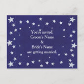 Silver Stars Blue bruiloft uitnodiging Briefkaarte Briefkaart (Voorkant)