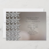 Silver Stars Bokeh Light Verloving Invitations Kaart (Voorkant)