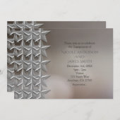 Silver Stars Bokeh Light Verloving Invitations Kaart (Voorkant / Achterkant)