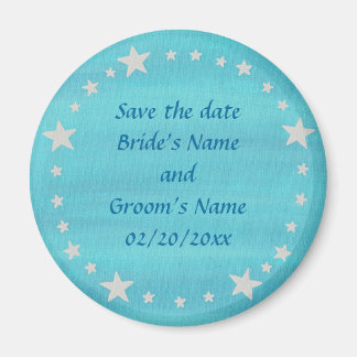 Silver Stars Circle op blauw, Bewaar de datummagne Magneet