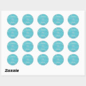 Silver Stars Circle op blauw Save the date sticker (Vel)