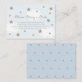 Silver Stars & Clouds Baby Blue Neem een boek mee Informatiekaartje (Voorkant / Achterkant)