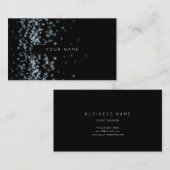 Silver Stars Confetti Black Vip Visitekaartje (Voorkant / Achterkant)