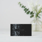 Silver Stars Confetti Black Vip Visitekaartje (Staand voorkant)