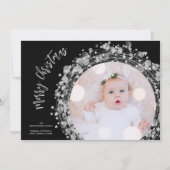 Silver Stars-fotoKerstmis Feestdagenkaart (Voorkant)