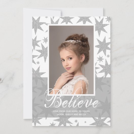 Silver Stars kerstfoto Feestdagenkaart (Voorkant)