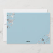 Silver Stars kerstfoto's Trio Pastel Blue Feestdagenkaart (Achterkant)