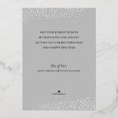 Silver Stars Kerstmis Folie Uitnodiging (Achterkant)