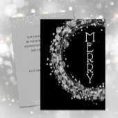 Silver Stars Kerstmis Folie Uitnodiging