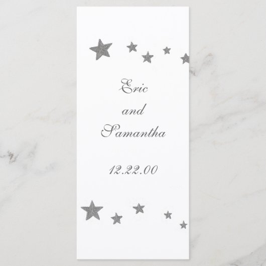 Silver Stars, menukaarten Menu (Voorkant)