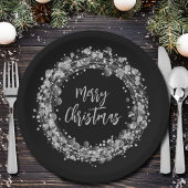 Silver Stars Merry Kerstmis Papieren Bordje