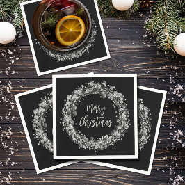 Silver Stars Merry Kerstmis Servet