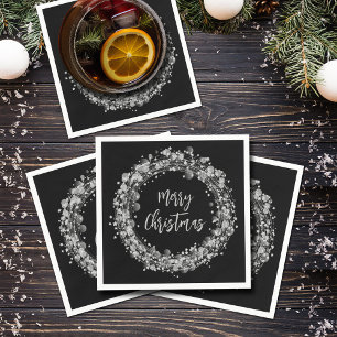 Silver Stars Merry Kerstmis Servet