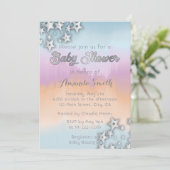 Silver Stars over pastel ombre Baby shower Kaart (Staand voorkant)
