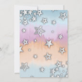 Silver Stars over pastel ombre Baby shower Kaart (Achterkant)
