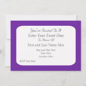 Silver Stars Paarse partijuitnodiging Kaart (Achterkant)