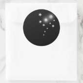 Silver Stars Ronde Sticker (Tas)