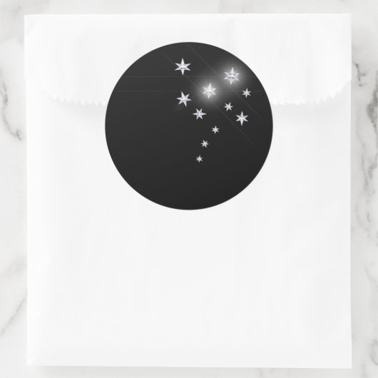 Silver Stars Ronde Sticker (Tas)