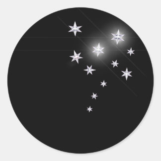 Silver Stars Ronde Sticker