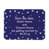 Silver Stars Royal Navy Blue Save the date Magnets Magneet (Horizontaal)