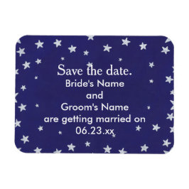 Silver Stars Royal Navy Blue Save the date Magnets Magneet