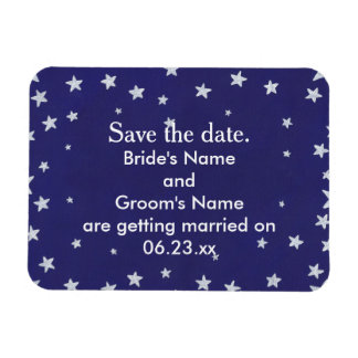 Silver Stars Royal Navy Blue Save the date Magnets Magneet