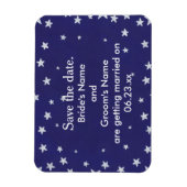 Silver Stars Royal Navy Blue Save the date Magnets Magneet (Verticaal)