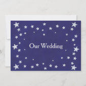 Silver Stars Royal Navy Blue Wedding Invitations Kaart (Voorkant)