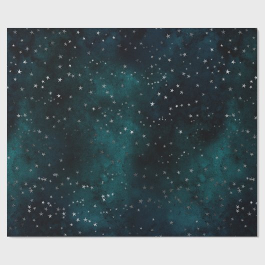 Silver Stars Sky Cadeaupapier (Vlak)