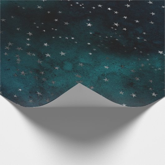 Silver Stars Sky Cadeaupapier (Hoek)
