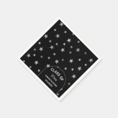  Silver Stars zwart afstudeerfeest Servet (Hoek)